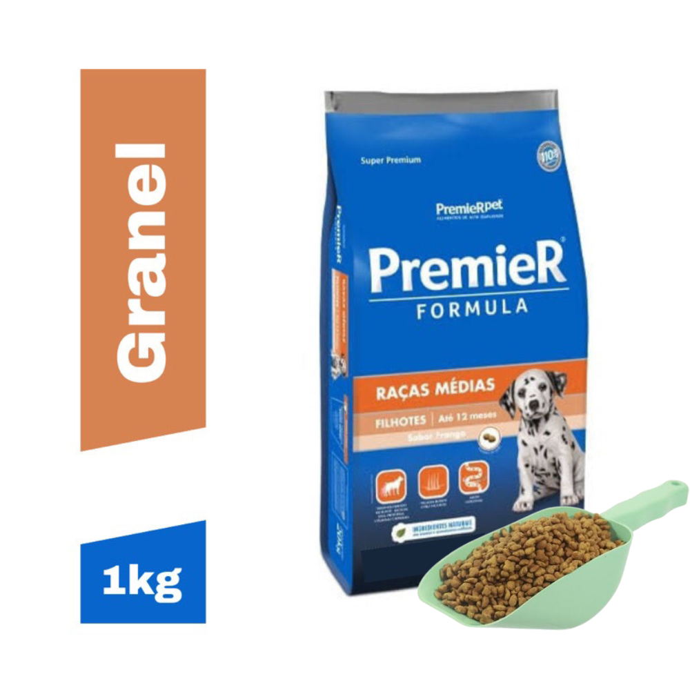 Ração Para Cachorro Premier Pet Filhotes Porte Médio 1Kg - Ração Cachorro Super Premium