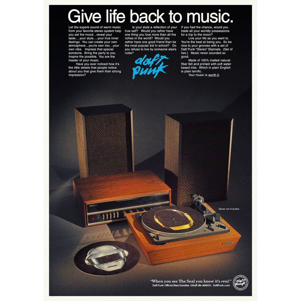 Poster Retrô    -   Daft Punk Give Life Back To Music   -   Decora  -    33 Cm X 48 Cm