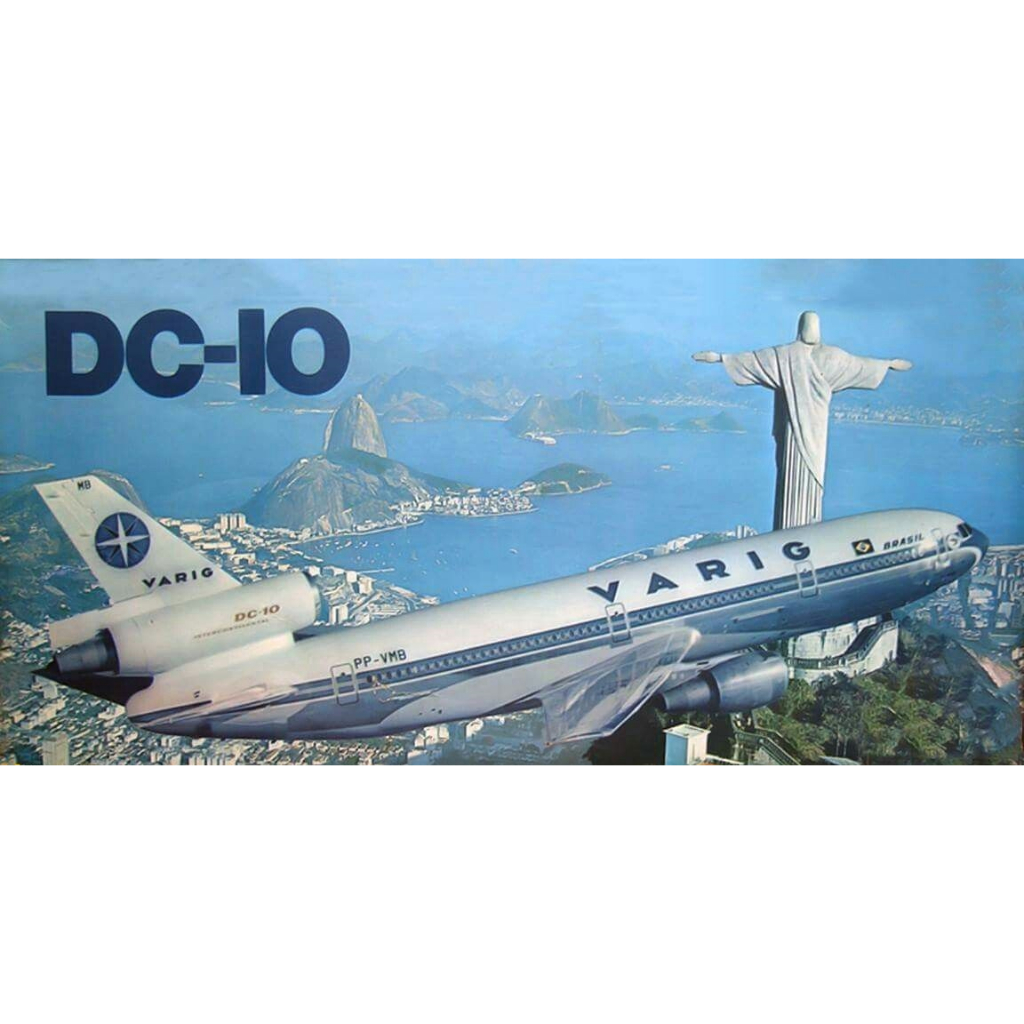 Pôster Retrô - Varig Dc10 - Corcovado - Decora   -    33 Cm X 67 Cm