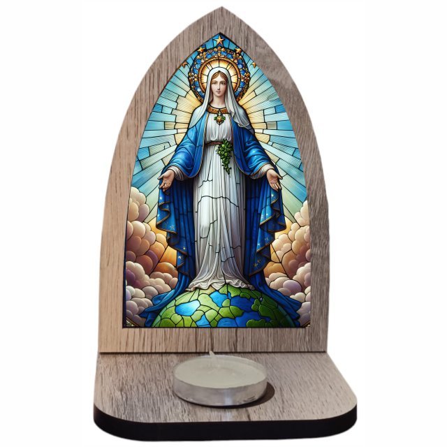 Capela Nossa Senhora Medianeira em MDF - Arte Estilo Vitral