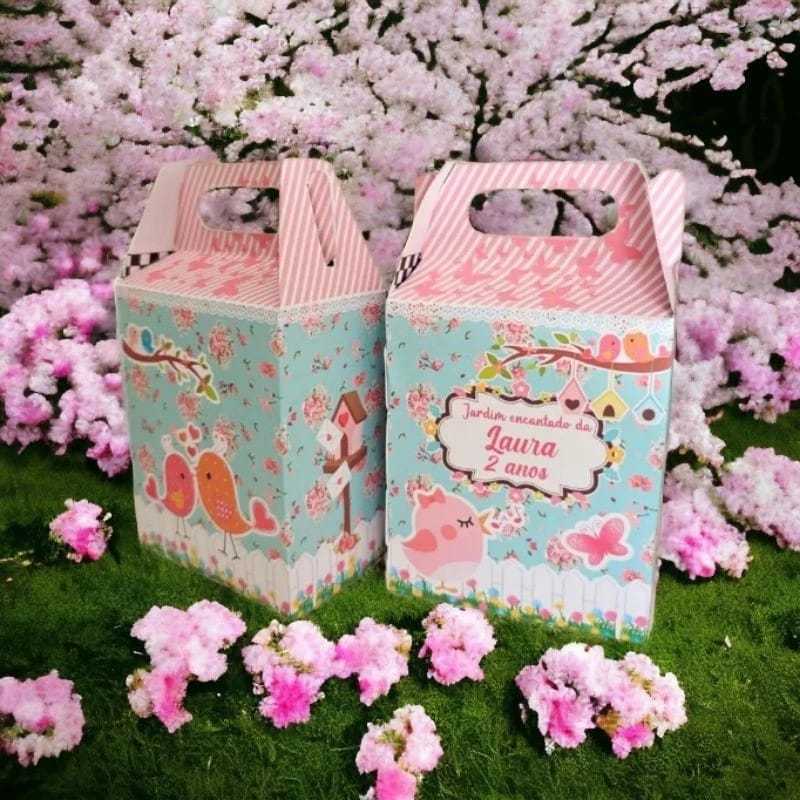 10 Caixinha Surpresa Personalizada Jardim Encantado Passarinho em Oferta na Shopee