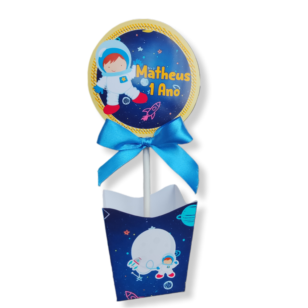 CAIXA CACHEPO / CENTRO DE MESA PERSONALIZADO ASTRONAUTA / PLANETAS Lembrancinha Aniversário