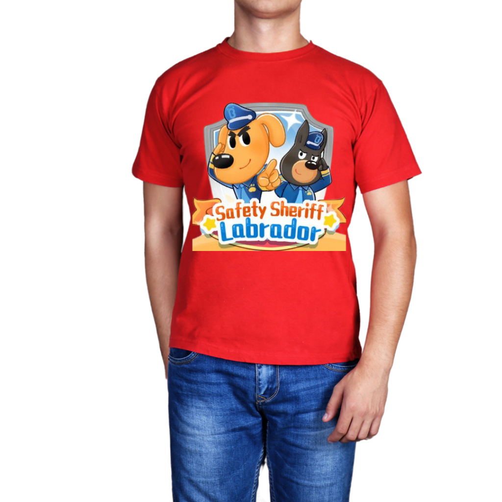 Camiseta Camisa Detetive Labrador Infantil e Adulto 100% Algodão Vermelho Red Blusa unissex T-shirt Diversas Estampas