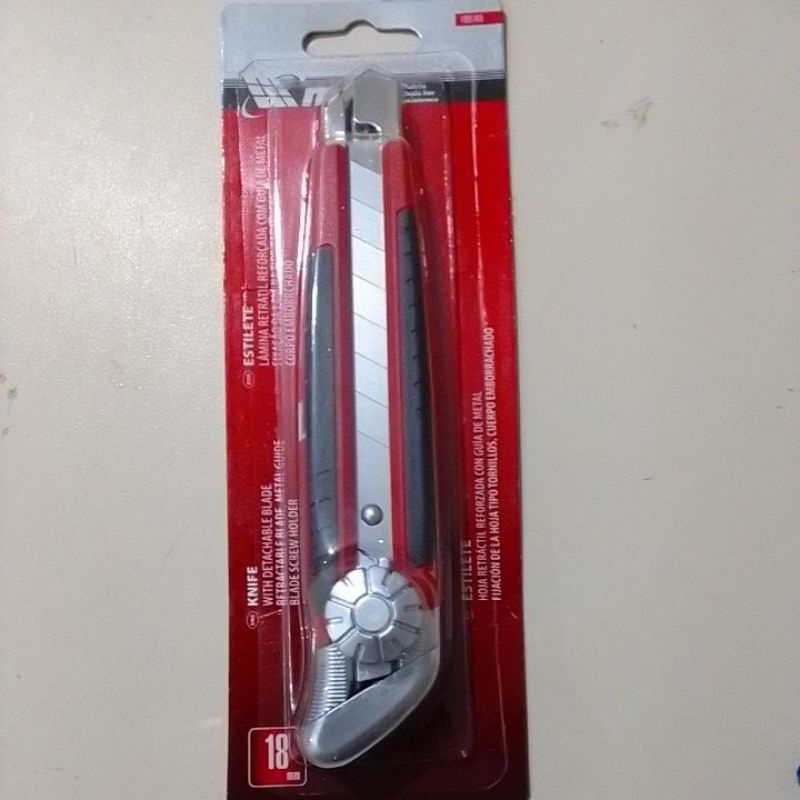 Estilete lâmina retrátil reforçado kit 1 estilete mais uma cx lamina