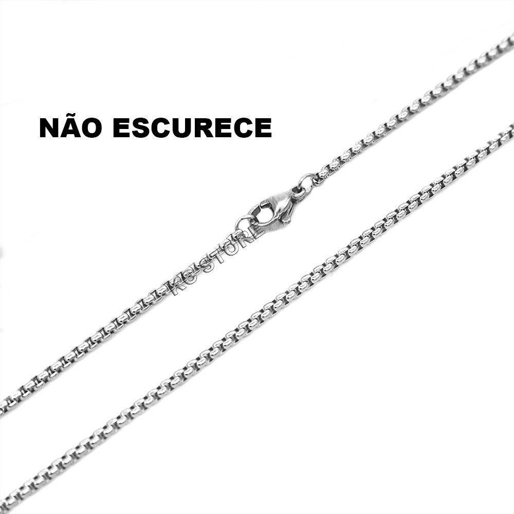 Colar corrente fino 40cm 45cm 50cm 60cm 70cm 2mm em aço inox antialérgico prata largura não escurece em Oferta na Shopee