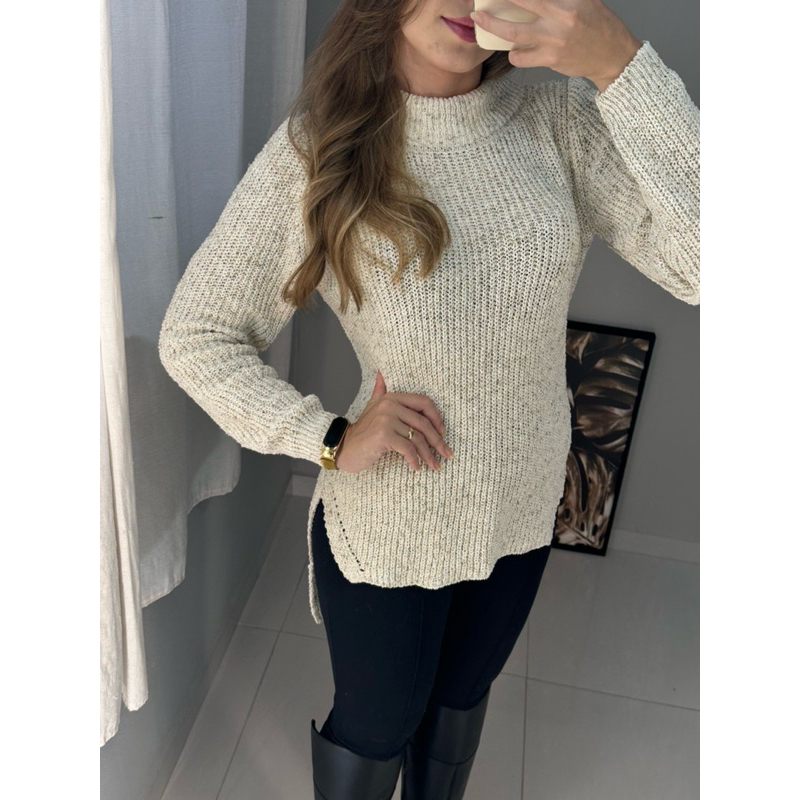 Blusa Vest Legging Fio Twid Recorte Lateral Inverno
