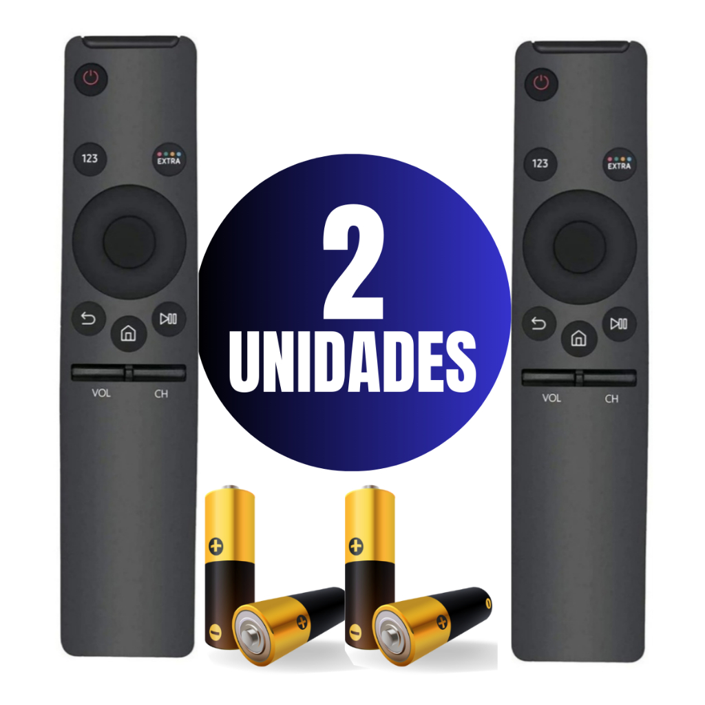 Kit 02 Controle Remoto Compatível com SAMSUNG Smart TV 4k Qled UHD