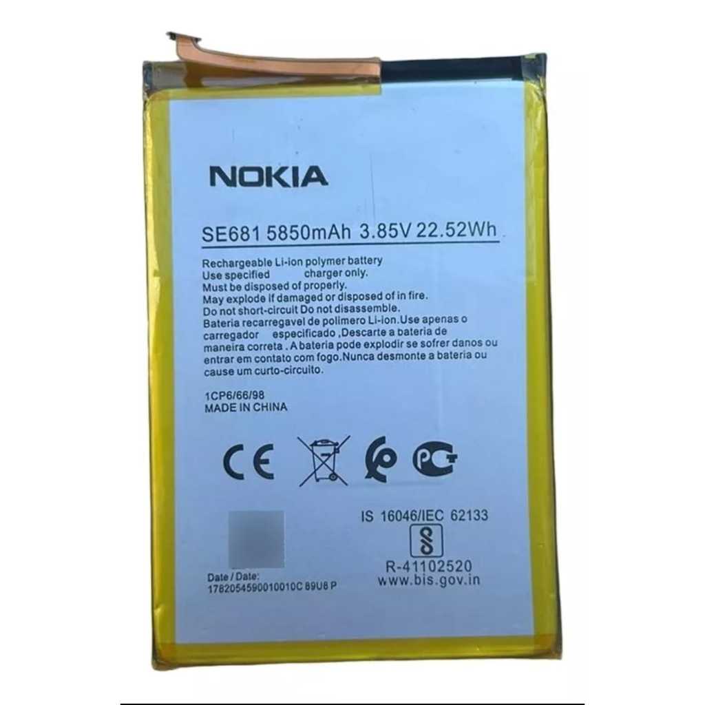 Bateria SE681 Para Nokia C30 Nova orig 5850Mah em Oferta na Shopee