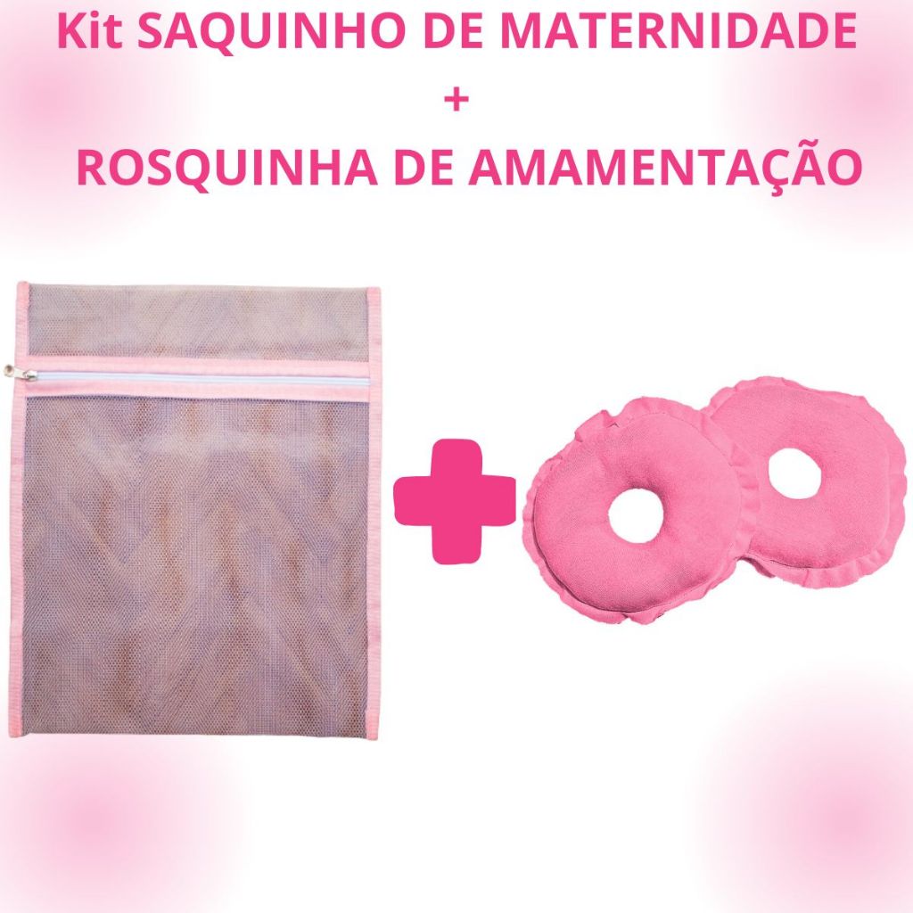 Kit 6 Saquinhos de Maternidade Organizador de Mala e Viagem de Filó 30 x35 + Rosquinha de ...