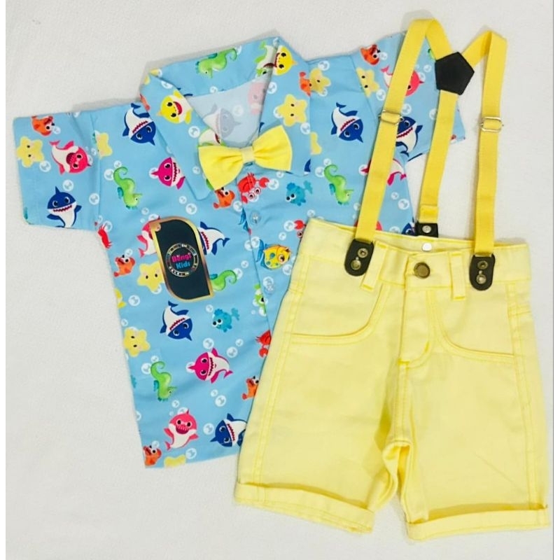 BABY SHARK ROUPA TEMÁTICA CONJUNTO INFANTIL MENINO em Oferta na Shopee