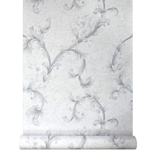 Papel de Parede Importado Vinílico - Arabescos Cinza com Glitter - Rolo 9,5m x 53cm - Cola Inclusa - Modelo 2056 em Oferta na Shopee