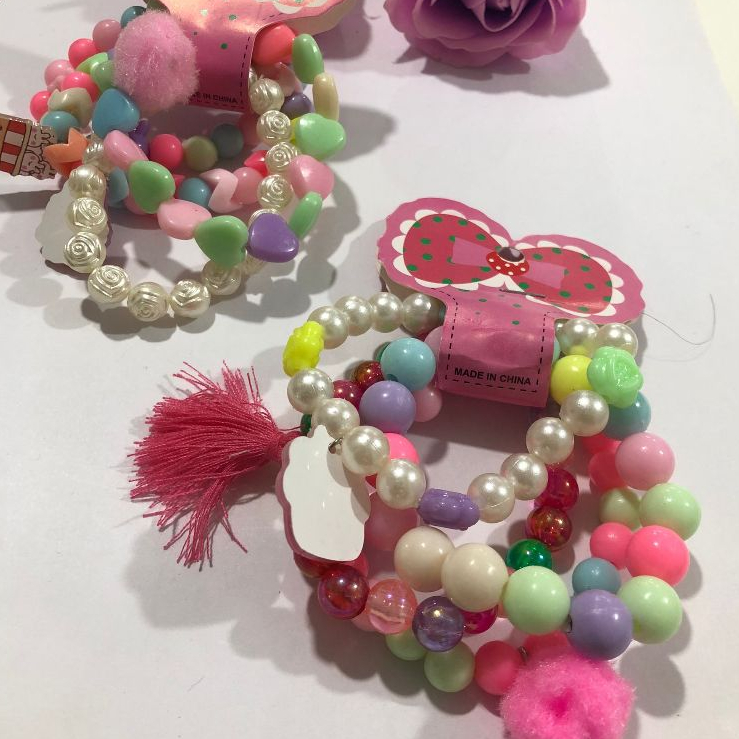 Kit 4-48 Peças Pulseiras Lindas Infantis De Miçanga