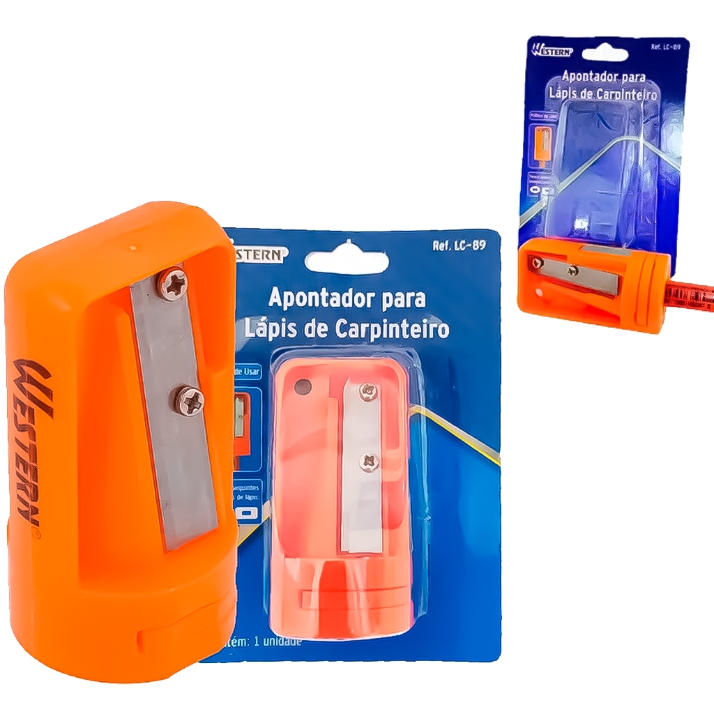 Apontador Profissional De Lápis Grande Para Carpinteiro Marceneiro Pedreiro Obras Construção - Stationery