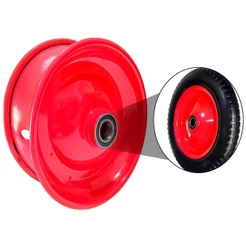 Roda Para Carrinho Mão Aro Com Rolamento 3,25X8X6Pol. Até 180kg Resistente Ferro Obras Carregar