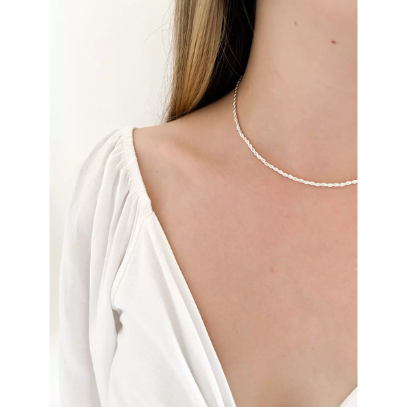 Choker de cordão baiano em prata 925