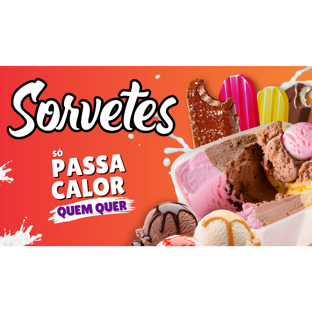 Painel Adesivo Decorativo Sorvete Massa Leite Picolé Fruta Verão