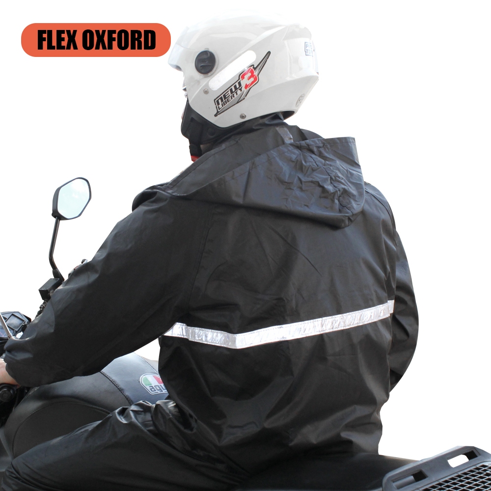 Capa de Chuva Conjunto Completo Para Motoqueiro Adulta Masculina Feminina Com Faixa de sinalizao E Capuz CM58-SKU