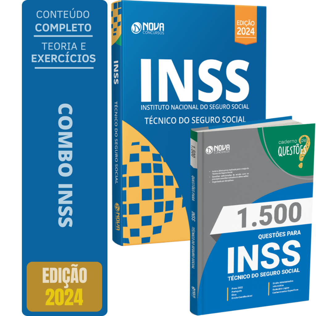 Imagem Kit Apostila Concurso INSS Técnico + Caderno de Testes