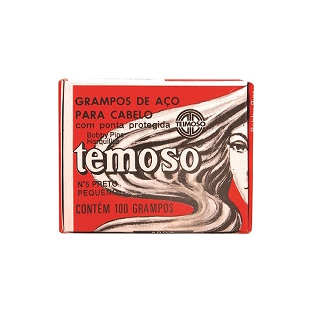 Caixa c/ 100 Grampos Em Aço Para Cabelos Pretos N°5 -Teimoso
