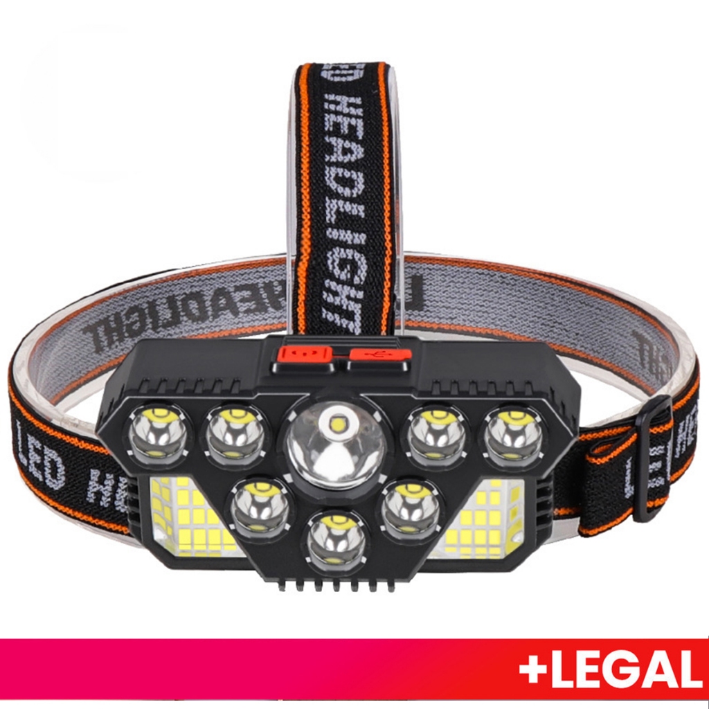 Imagem Potente Farol 10LED lanterna de cabeça luz de pesca Carregamento USB