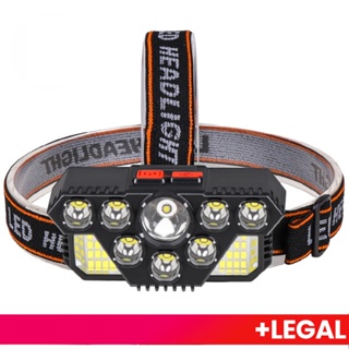 Potente Farol 10LED lanterna de cabeça luz de pesca Carregamento USB em Oferta na Shopee