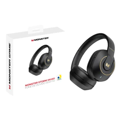 Fone de ouvido Monster XKH01 Dobrável Sem Fio Bluetooth 5.3 Gamer Preto