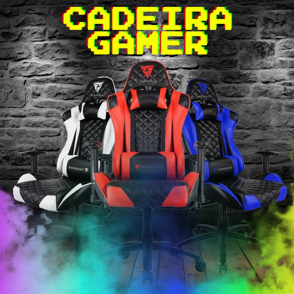 Cadeira Gamer Com Assento Confortável Encosto Ergonômico Apoio de Braço