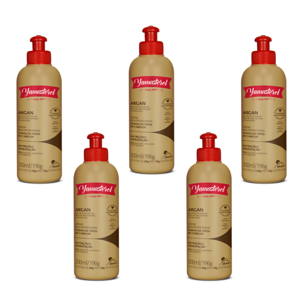 Creme Multifuncional Yamasterol Argan 200g (Kit C/05) - Perfumaria em Casa