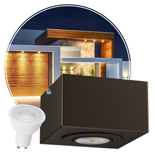 9x Spots de Sobrepor Teto  + Lâmpadas Led GU10 Dicroica Bivolt MF270 em Oferta na Shopee