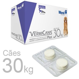 Vermicanis Plus 2,4g Cartela C/2 Comprimidos Vermifugo P/ Cães 30kg em Oferta na Shopee