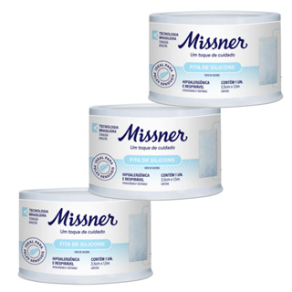 3 un Fita de Silicone Hipoalérgica Branca 2,5cm x 1,5m Missner em Oferta na Shopee