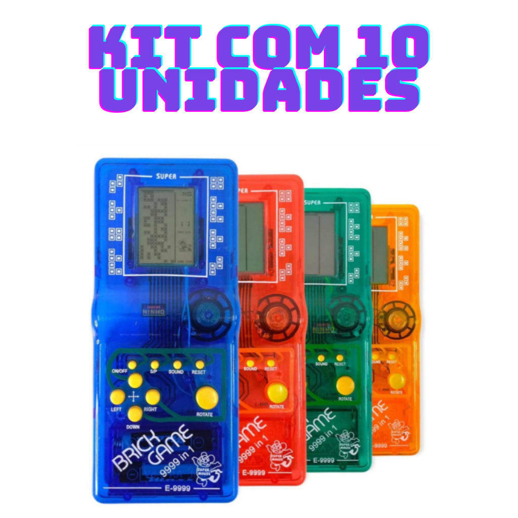 Kit com 10 Super Mini Game Retro Brinck Game Portátil 9999 jogos