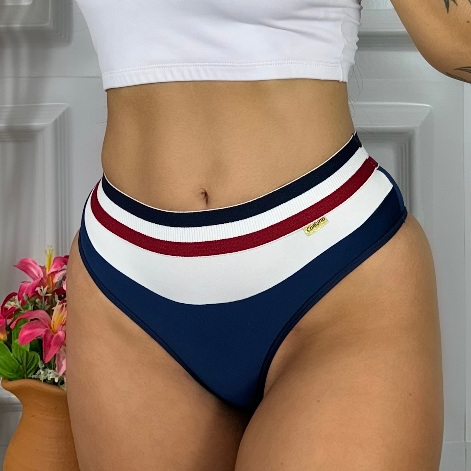 Kit 5 Calcinha Cintura Alta  Cós Alto Comum Arco Íris Lingerie Sustentação Feminina Forro 100% Algodão em Oferta na Shopee