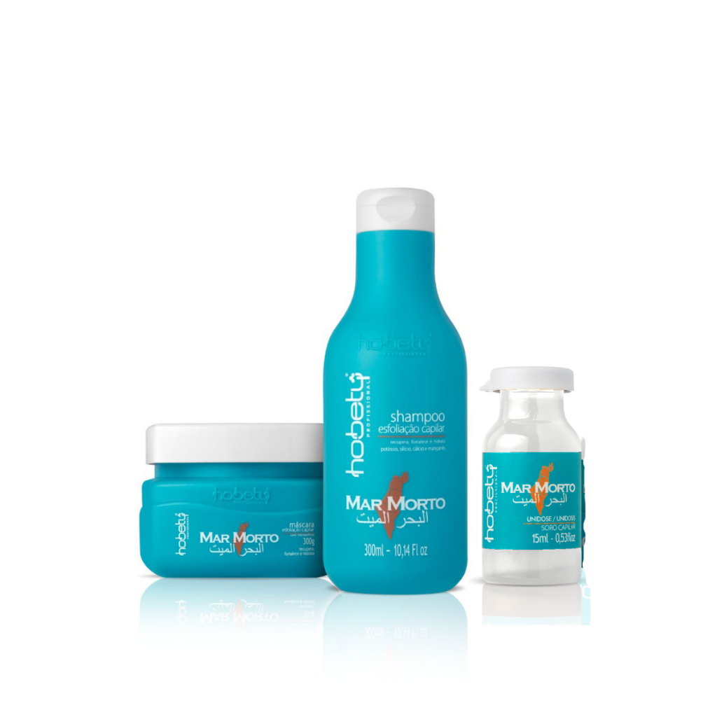 Kit Mar Morto Detox Hobety Shampoo 300ml Máscara 300g Ampola de Tratamento 15Ml