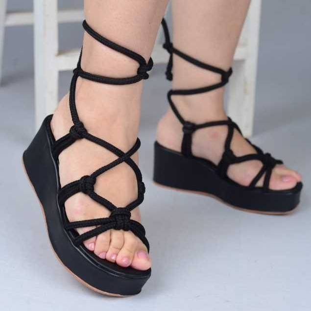 Sandália Feminina Confortável Amarração Anabella Trançada Feminina Promoção em Oferta na Shopee