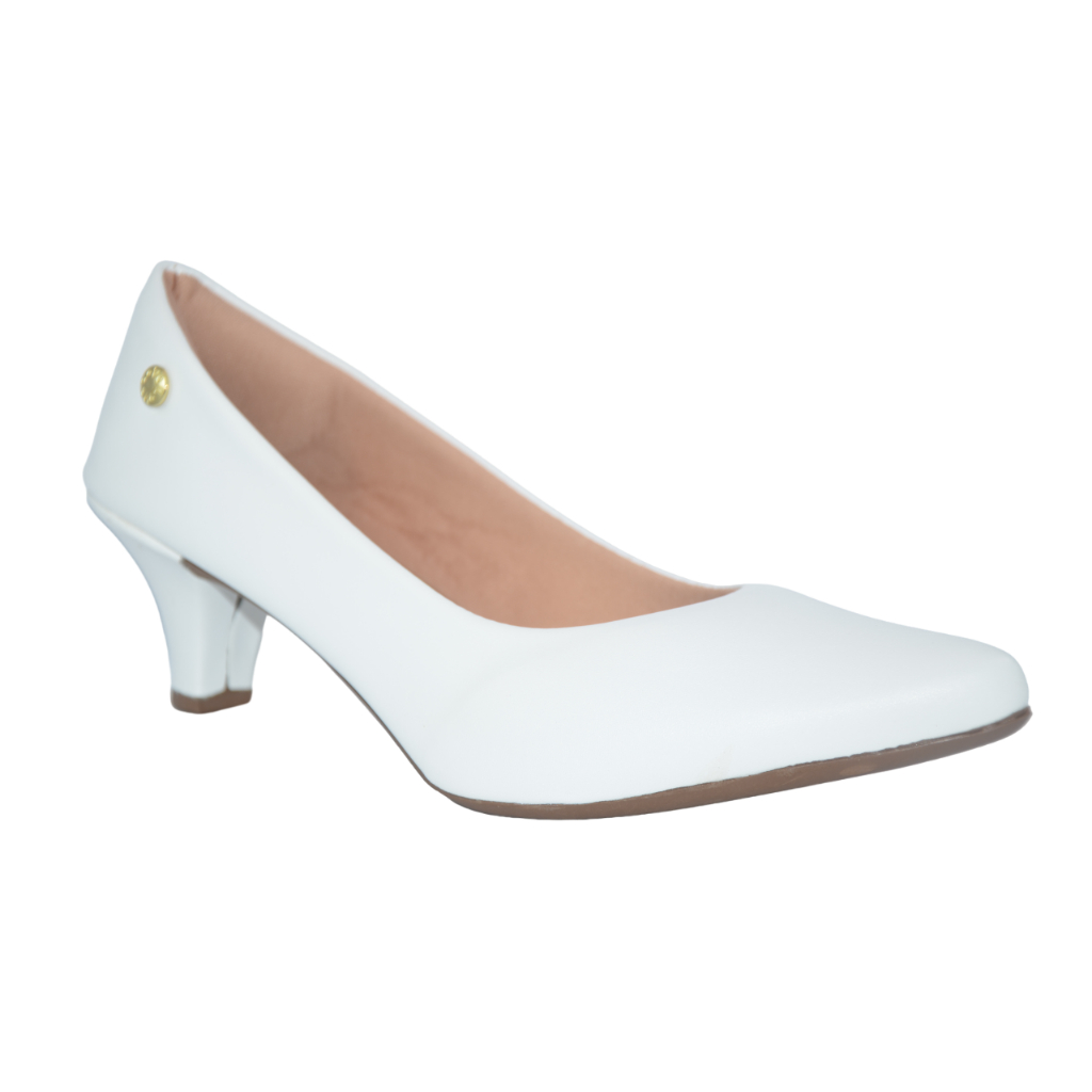 Scarpin Social Conforto Salto Fino Tendencia Sintetico em Oferta na Shopee