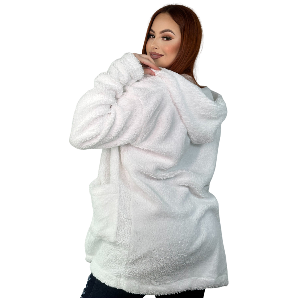 Casaco Teddy Feminino Preto Longo Ted Inverno Frio Pelo de Carneiro Pelúcia Lançamento Moda Feminina Blogueira Promoção