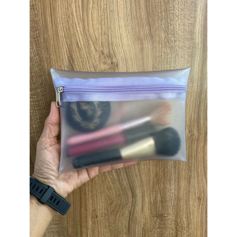 kit 10 unidades Necessaire translúcida, kit maquiagem, material super resistente/pincel/batom/maquiagem/entrega/imediata