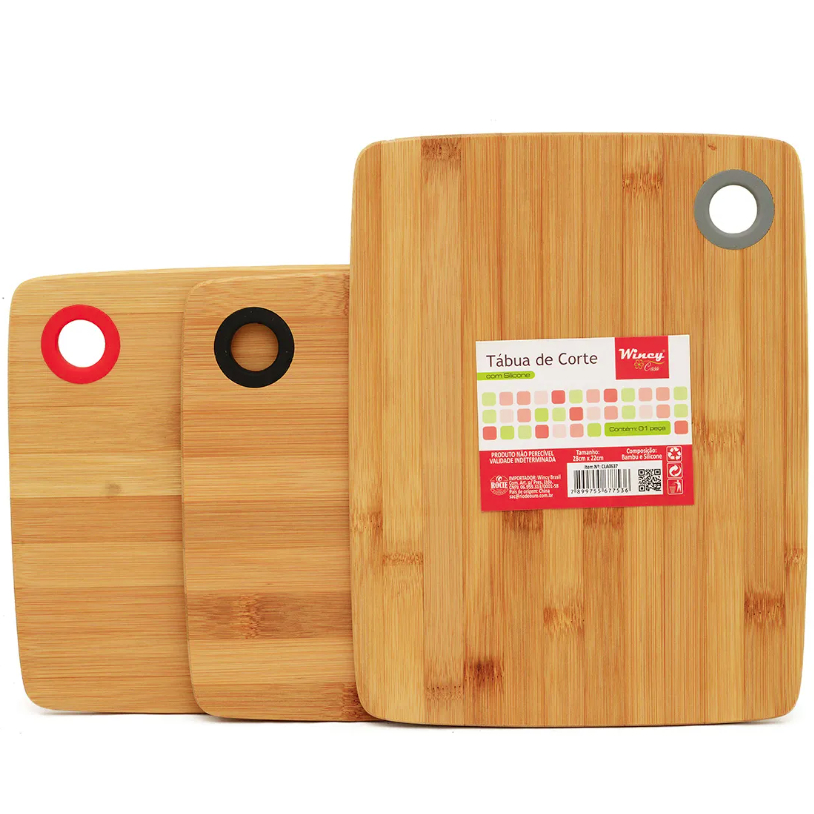 Tábua P/Corte 28x22cm Em Bambu Rio De Ouro