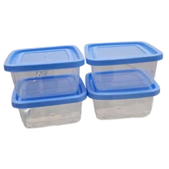 Conjunto 4 potes Quadrados De 270ml Livre de BPA