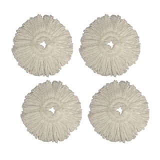 kit 4 unidades Refil p Mop Giratorio limpeza Geral Microfibra branco Qualquer Superficie pisos revestimentos sem cabo em Oferta na Shopee