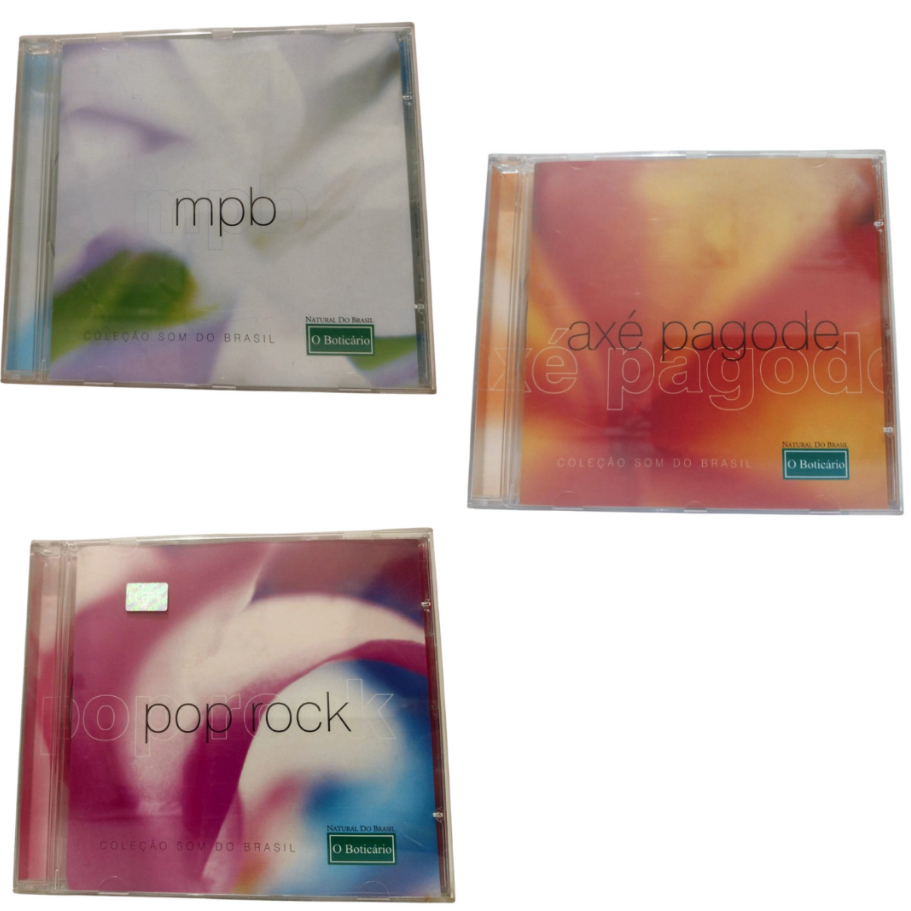 COLEÇÃO SOM DO BRASIL O BOTICÁRIO - Kit com 3 CD's MPB, AXÈ PAGODE E POP ROCK - Original Usado