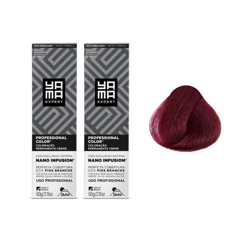 Kit C/2 Coloração Yama Nano Infusion 8.26 Louro Claro Irisado Ave Marsala