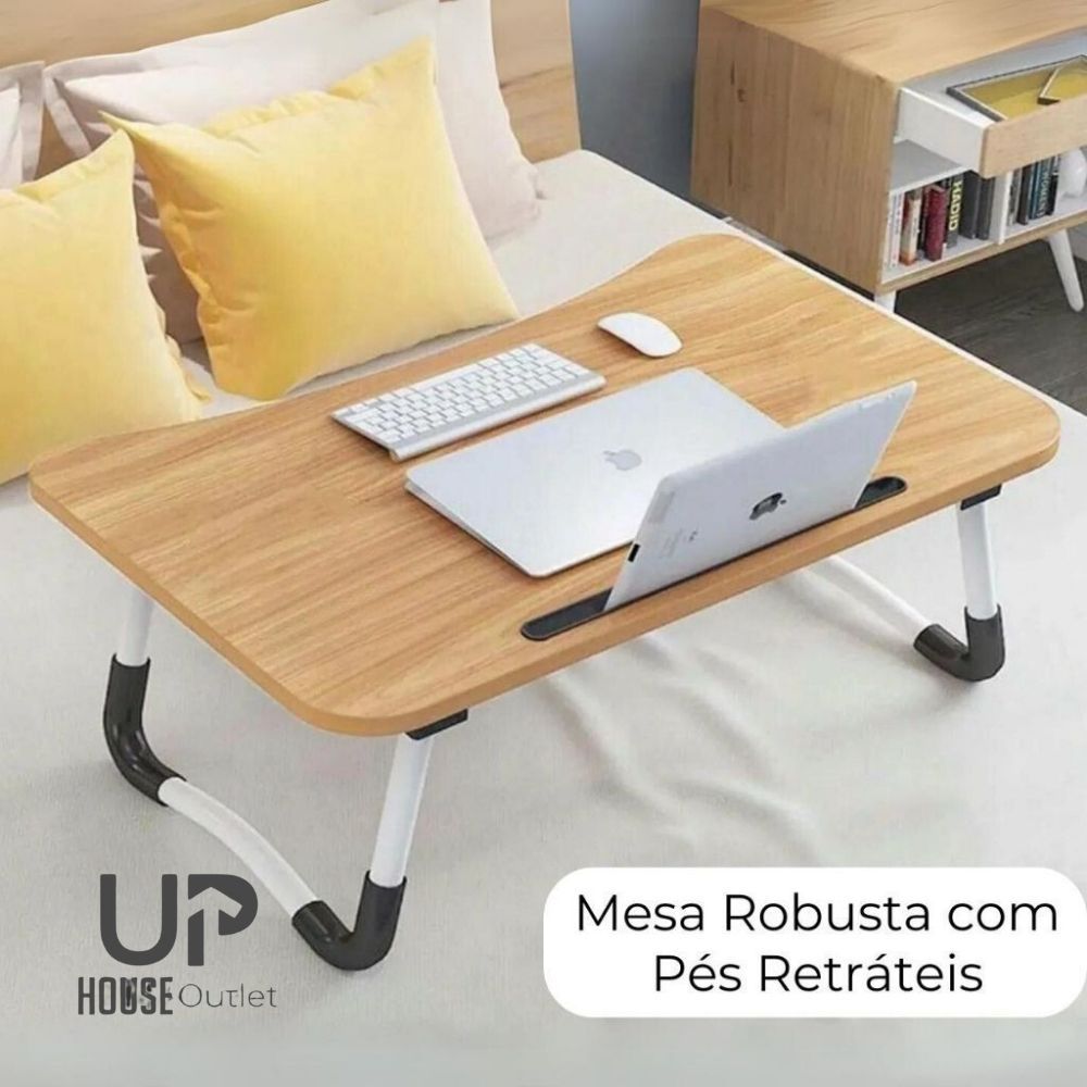 Mesa Dobrável Portátil para Notebook Home Office Apoio Cama Sofá Portátil