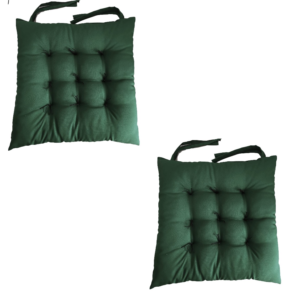 KIT COM 2 ALMOFADAS FUTON ASSENTO PARA CADEIRA - VERDE-MUSGO