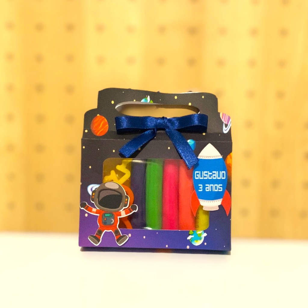 Caixa Personalizada Kit Massinha + cortador Astronauta