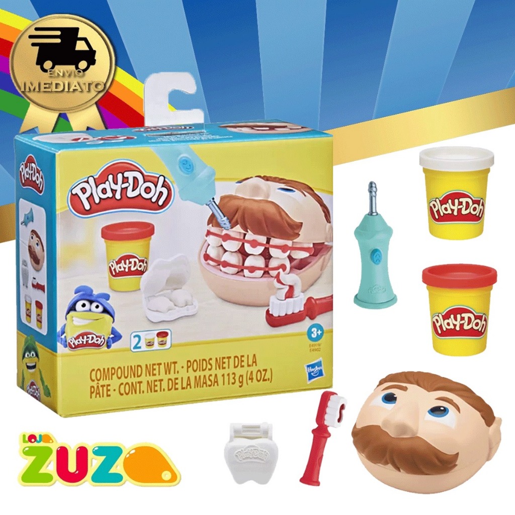 Massinha Play Doh Mini Classicos Brincando Dentista Hasbro