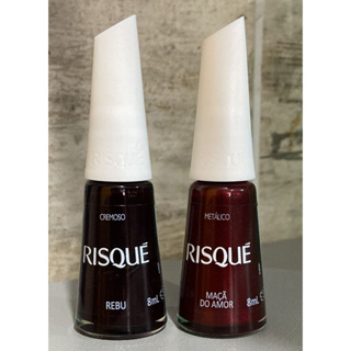 Kit 2 Esmaltes Vermelhos Risque: Rebu e Maçâ do Amor em Oferta na Shopee