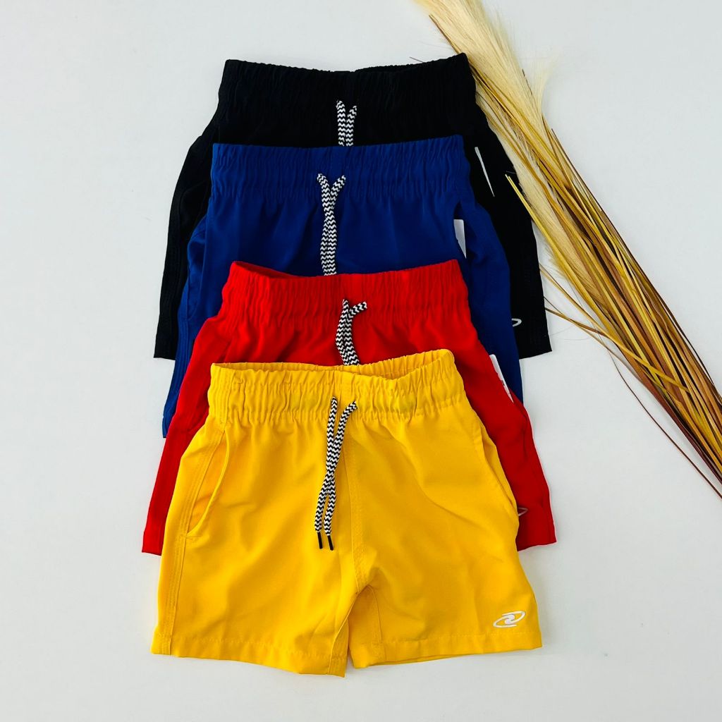 Bermuda short tactel com elastano masculino infantil juvenil menino com bolso do 2 a 14 anos