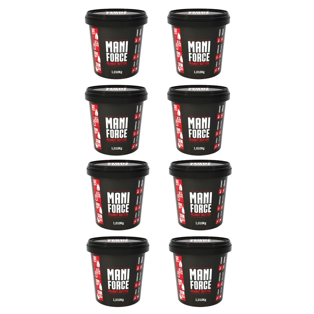 Kit 08x Maniforce Pasta De Amendoim Cremosa 100% Amendoim - 1,010Kg em Oferta na Shopee